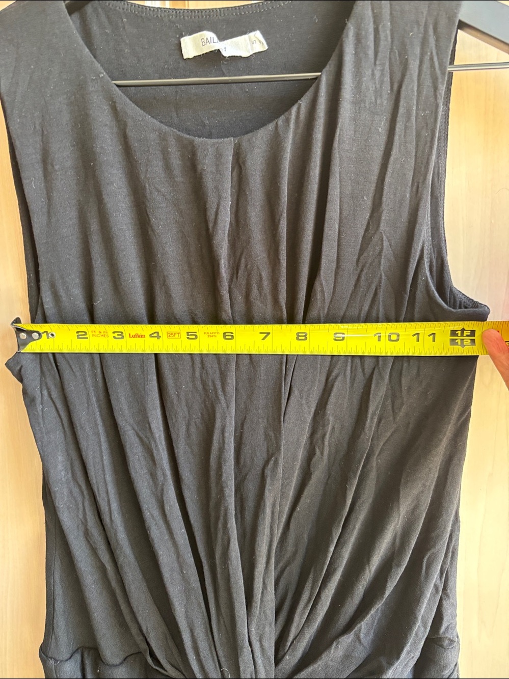 Bailey 44 Black Midi Dress with pleating like new. No tags - Picture 11 of 11